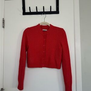 American Eagle Outfitters Red Women's Cropped Cardigan